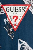 Дитячий бавовняний лонгслів Guess візерунок колір блакитний (3523252)