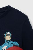 Дитячий бавовняний лонгслів zippy x Marvel колір синій з принтом