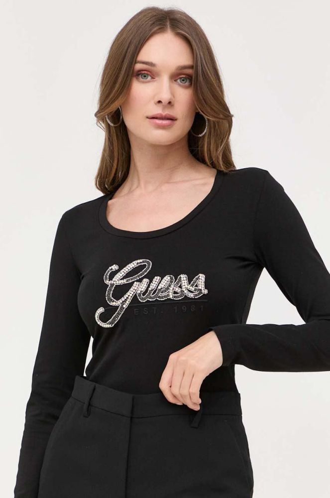 Лонгслів Guess жіночий колір чорний (3332746)