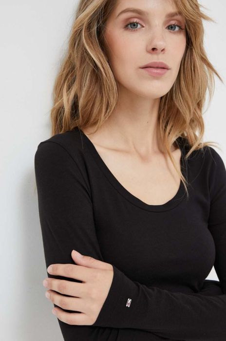 Лонгслів Tommy Hilfiger жіночий колір чорний (3335171)