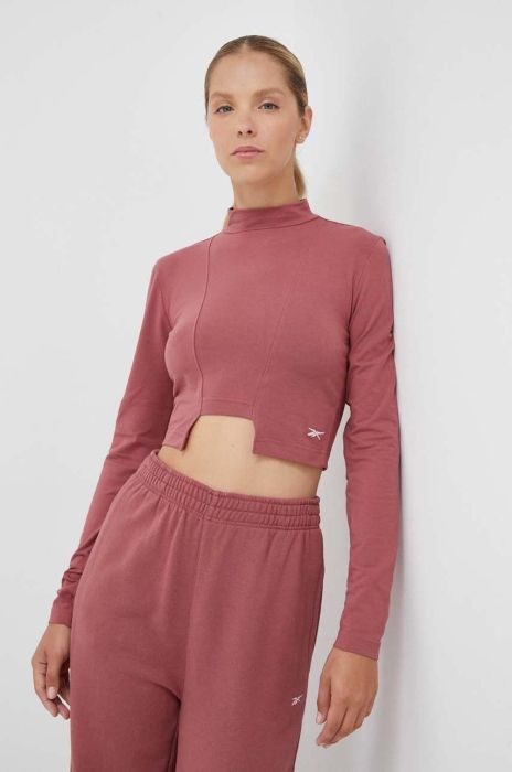 Лонгслів Reebok Classic жіночий колір рожевий півгольф