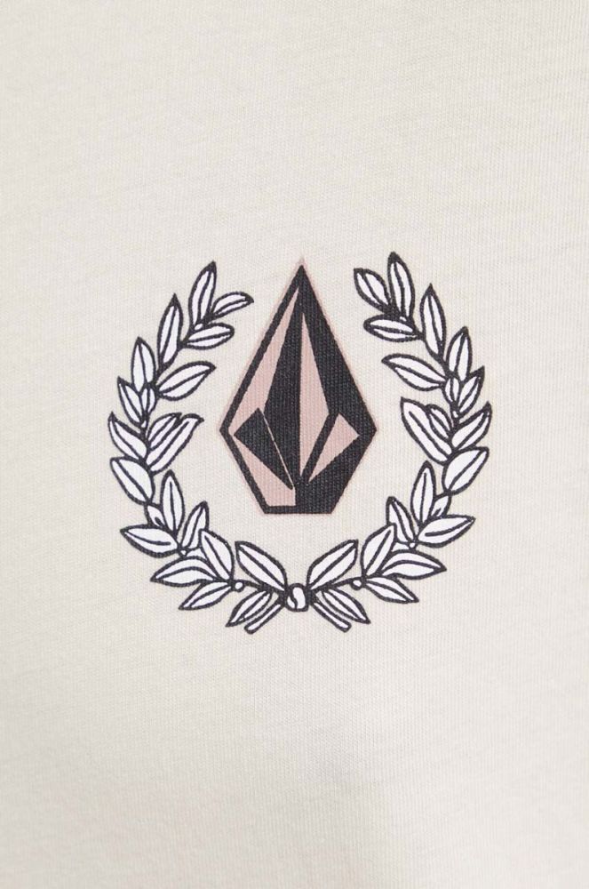Бавовняний лонгслів Volcom колір бежевий (3537517) фото 6