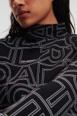 Лонгслів Karl Lagerfeld жіночий колір чорний півгольф (3353997)