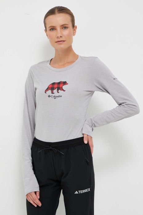 Лонгслів Columbia жіночий колір сірий (3506748)