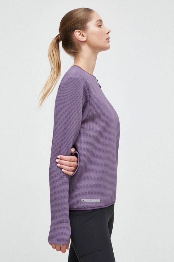 Лонгслів до бігу adidas Performance колір фіолетовий фото 4