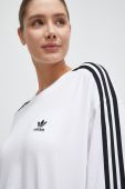 Бавовняний лонгслів adidas Originals колір білий