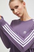 Бавовняний лонгслів adidas Originals колір фіолетовий