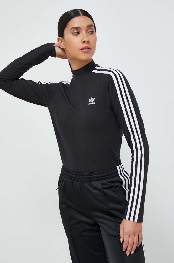 Лонгслів adidas Originals жіночий колір чорний (3632722)