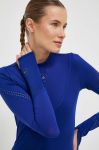 Лонгслів для тренувань adidas by Stella McCartney TruePurpose півгольф колір блакитний Лонгслів для тренувань adidas by Stella McCartney TruePurpose півгольф колір блакитний