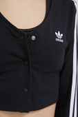 Лонгслів adidas Originals Button Long Sleeve Tee жіночий колір чорний IC5473-BLACK