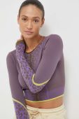 Лонгслів для тренувань adidas by Stella McCartney колір фіолетовий