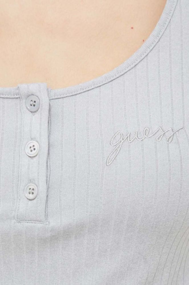 Лонгслів лаунж Guess колір сірий фото 4