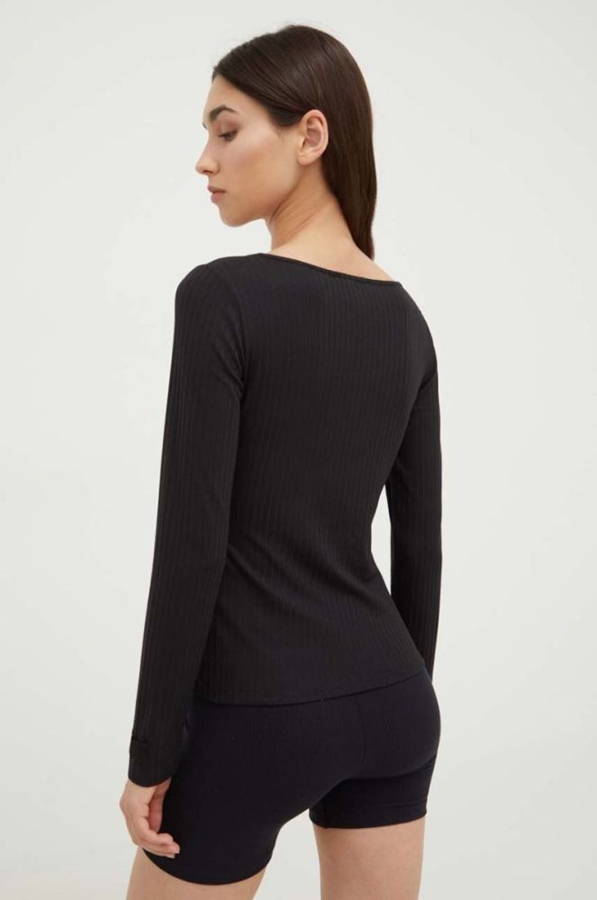 Лонгслів лаунж Guess колір чорний фото 3