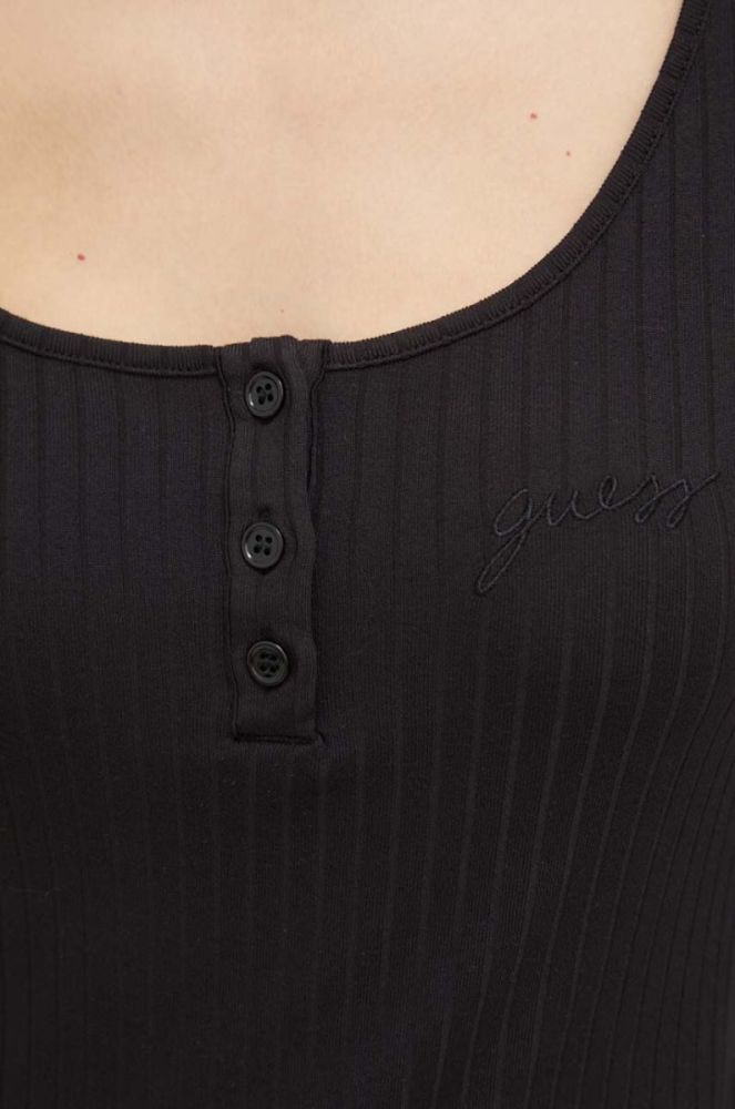 Лонгслів лаунж Guess колір чорний фото 4