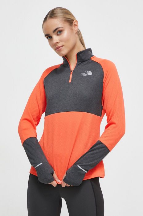 Спортивна кофта The North Face колір помаранчевий візерунок