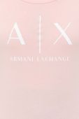 Бавовняний лонгслів Armani Exchange колір рожевий