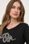 Бавовняний лонгслів Liu Jo колір чорний (3338123)