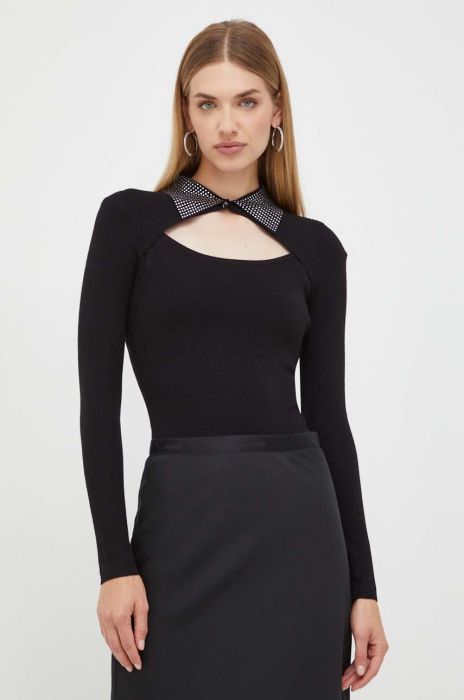 Боді Liu Jo колір чорний легкий