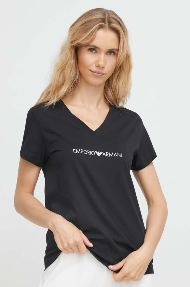 Бавовняна футболка lounge Emporio Armani Underwear колір чорний (3324724)