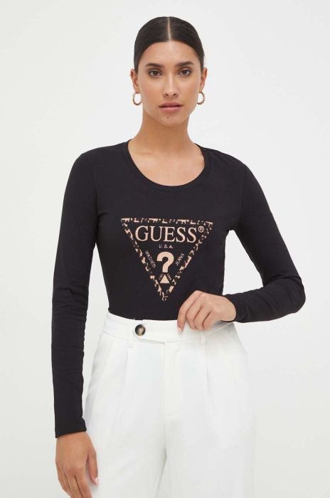 Лонгслів Guess жіночий колір чорний (3527734)