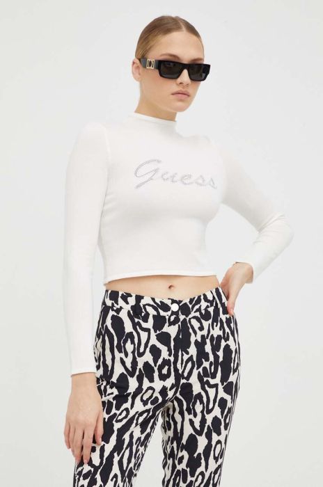 Светр Guess жіночий колір бежевий легкий півгольф (3500207)