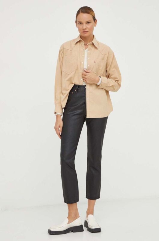 Бавовняний лонгслів G-Star Raw колір бежевий (3506790) фото 2