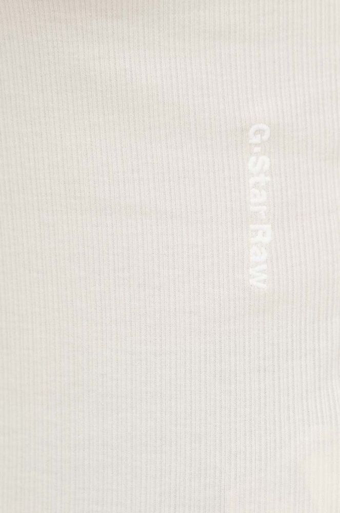 Бавовняний лонгслів G-Star Raw колір бежевий (3506790) фото 6