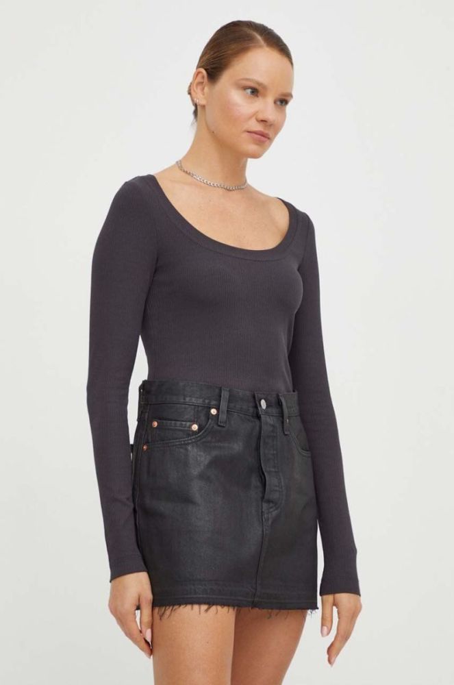 Лонгслів G-Star Raw жіночий колір сірий (3553730) фото 4