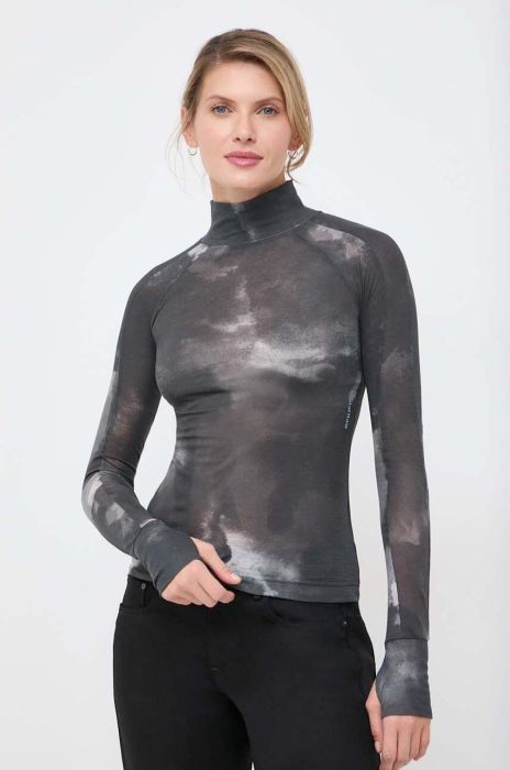 Бавовняний лонгслів G-Star Raw колір сірий гольф