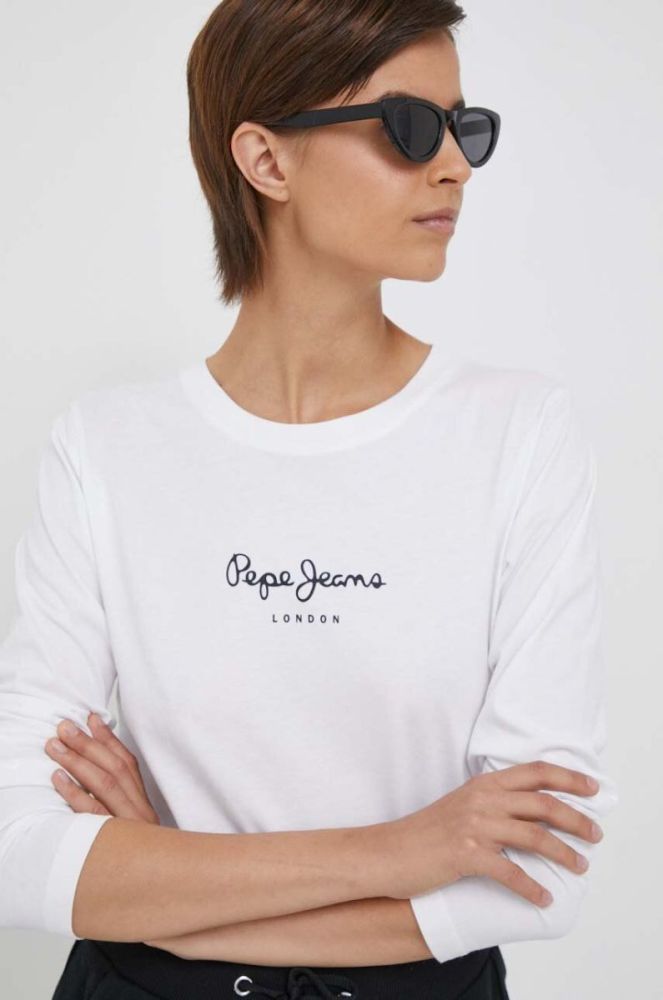 Бавовняний лонгслів Pepe Jeans Wendys колір білий фото 4