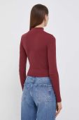 Лонгслів Pepe Jeans жіночий колір бордовий півгольф