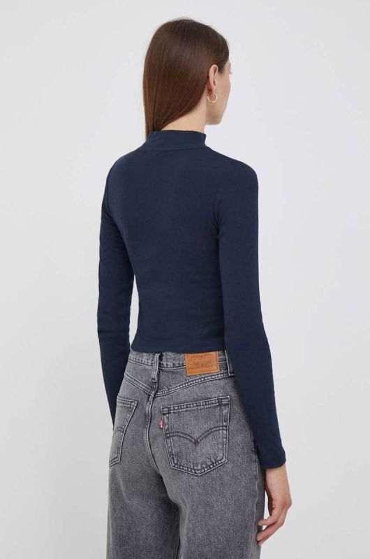 Лонгслів Pepe Jeans жіночий колір синій півгольф фото 2