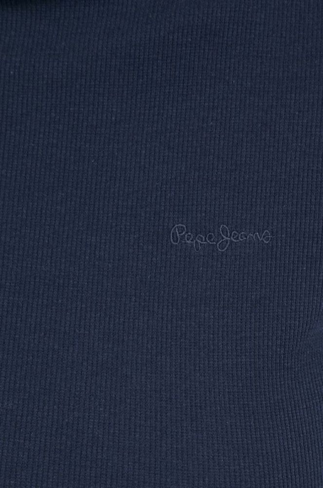 Лонгслів Pepe Jeans жіночий колір синій півгольф фото 4