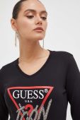 Бавовняний лонгслів Guess колір чорний (3613677)