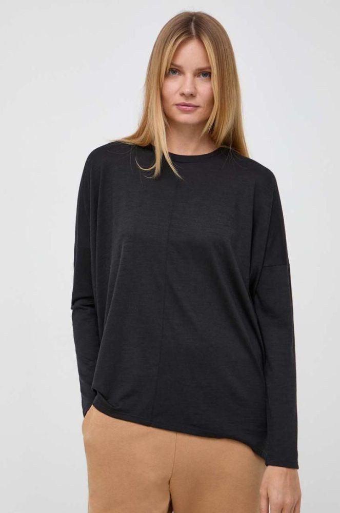 Вовняний лонгслів Max Mara Leisure колір чорний фото 4