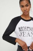 Бавовняний лонгслів Moschino Jeans колір чорний
