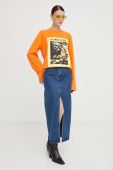 Бавовняний лонгслів R?sum? колір помаранчевий