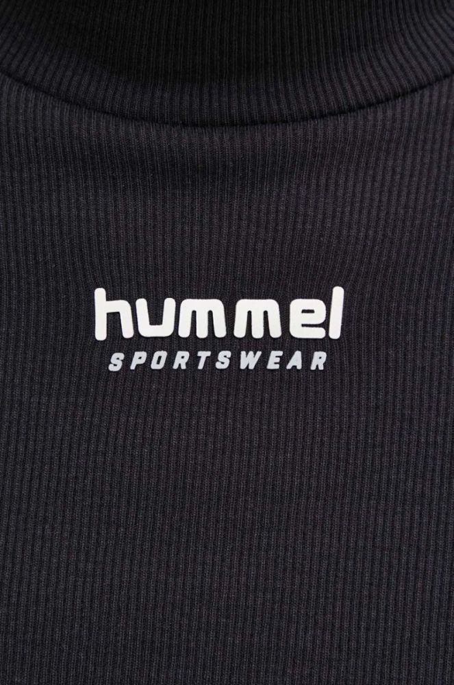 Лонгслів Hummel Gisa жіночий колір чорний півгольф фото 4