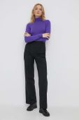 Лонгслів з домішкою вовни United Colors of Benetton колір фіолетовий гольф