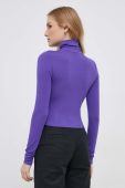 Лонгслів з домішкою вовни United Colors of Benetton колір фіолетовий гольф