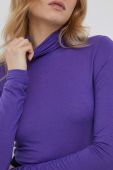 Лонгслів з домішкою вовни United Colors of Benetton колір фіолетовий гольф