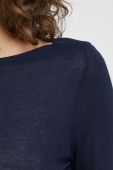 Лонгслів з домішкою вовни United Colors of Benetton колір синій