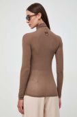 Лонгслів з домішкою кашеміру Pinko колір коричневий