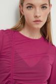 Лонгслів HUGO жіночий колір рожевий (3629351)