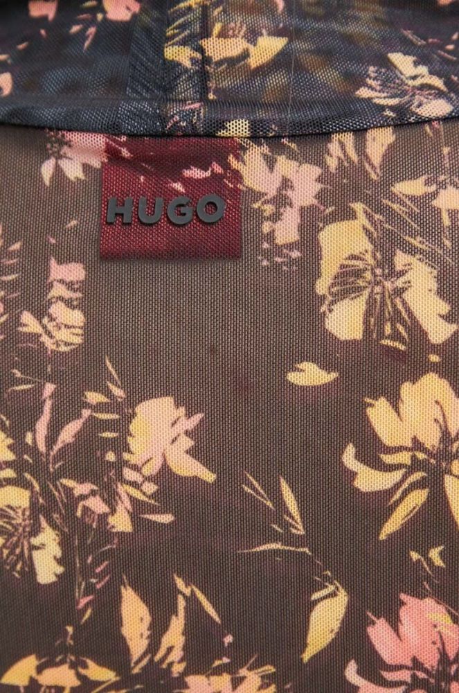 Лонгслів HUGO жіночий колір чорний півгольф (3617441) фото 6