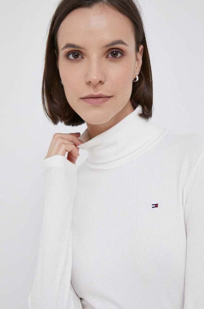Лонгслів Tommy Hilfiger жіночий колір бежевий гольф (3419355) фото 4