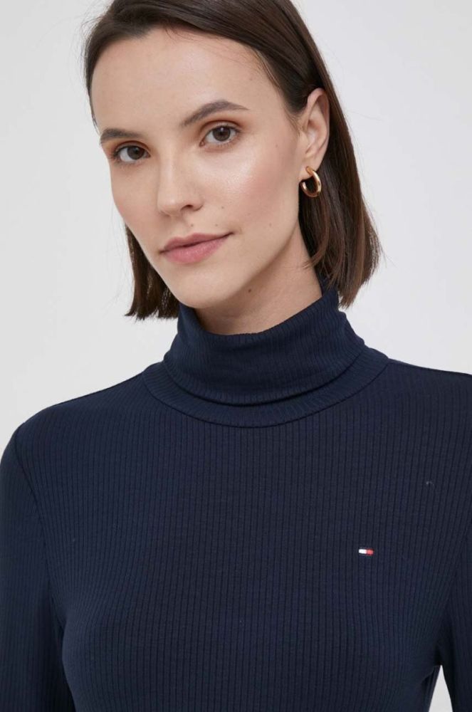 Лонгслів Tommy Hilfiger жіночий колір синій гольф (3419350) фото 4