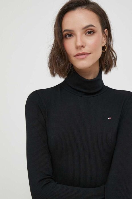 Лонгслів Tommy Hilfiger жіночий колір чорний гольф (3419344)