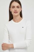 Бавовняний лонгслів Lacoste колір білий
