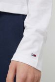 Бавовняний лонгслів Tommy Jeans колір білий (3577491)